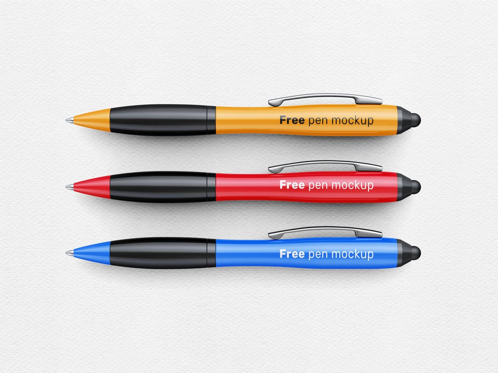 Free Pen Mockup PSD Set