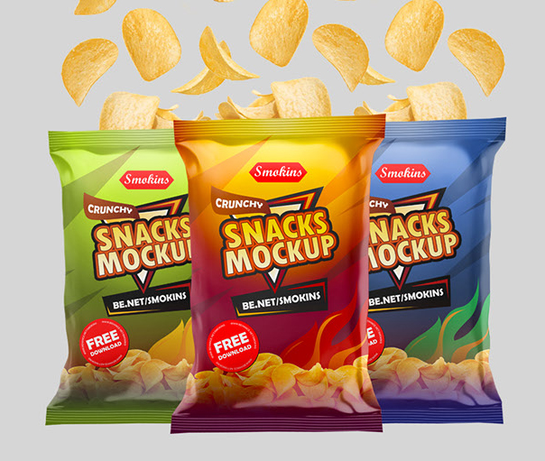 Download Potato Chips Snack Bag Packaging Mockup Psd Psfiles PSD Mockup Templates