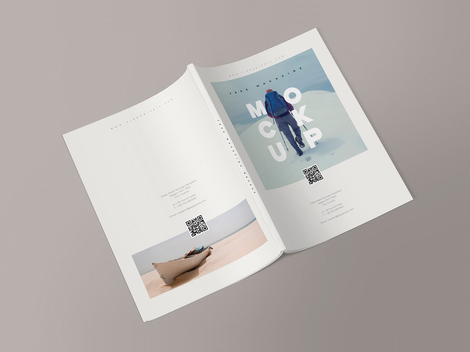 Free Magazine Cover and Back Mockup