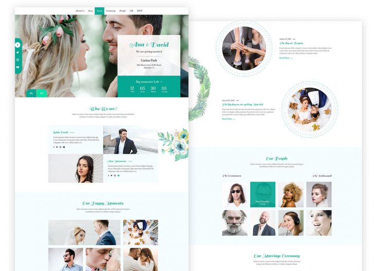 Free Wedding Website Template PSD - PsFiles