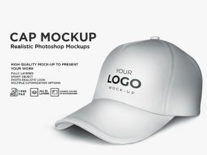 Logo Printed Caps Mockup