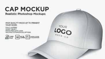 Logo Printed Caps Mockup