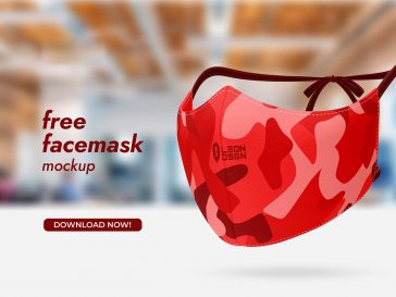 Covid-19 Thick Face Mask Mockup PSD