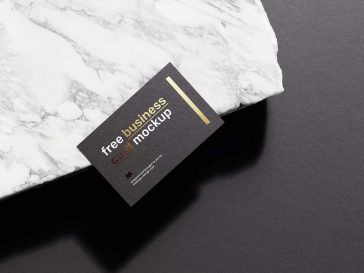 Free Business Card on Marble Mockup