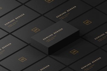 Dark Texture Paper Business Card Mockup PSD