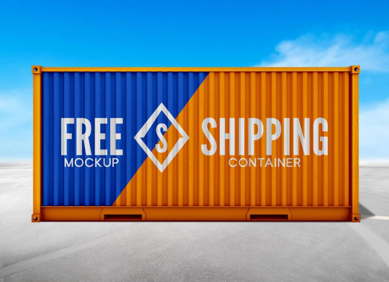 Cargo Shipping Container Free Mockup PSD