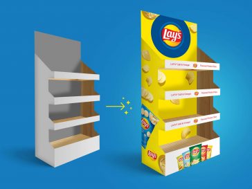 Free In-Store Product Display Rack Stand Mockup PSD
