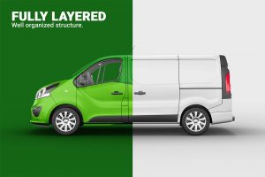 Free Opel Vivaro Panel Van Mockup PSD