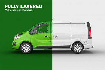 Free Opel Vivaro Panel Van Mockup PSD
