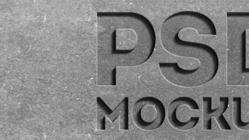 Free Stone engraved text effect mockup PSD