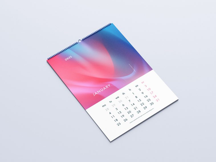 Free Wall Calendar Mockups 5 PSD sets - PsFiles