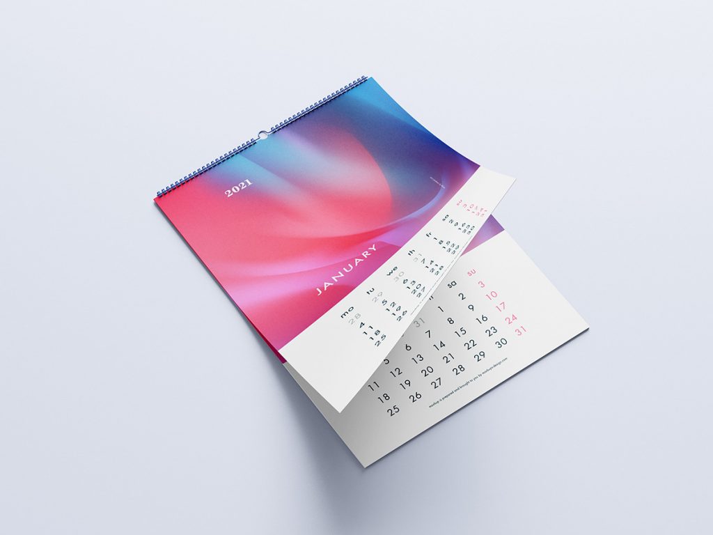 Free Wall Calendar Mockups 5 PSD sets - PsFiles