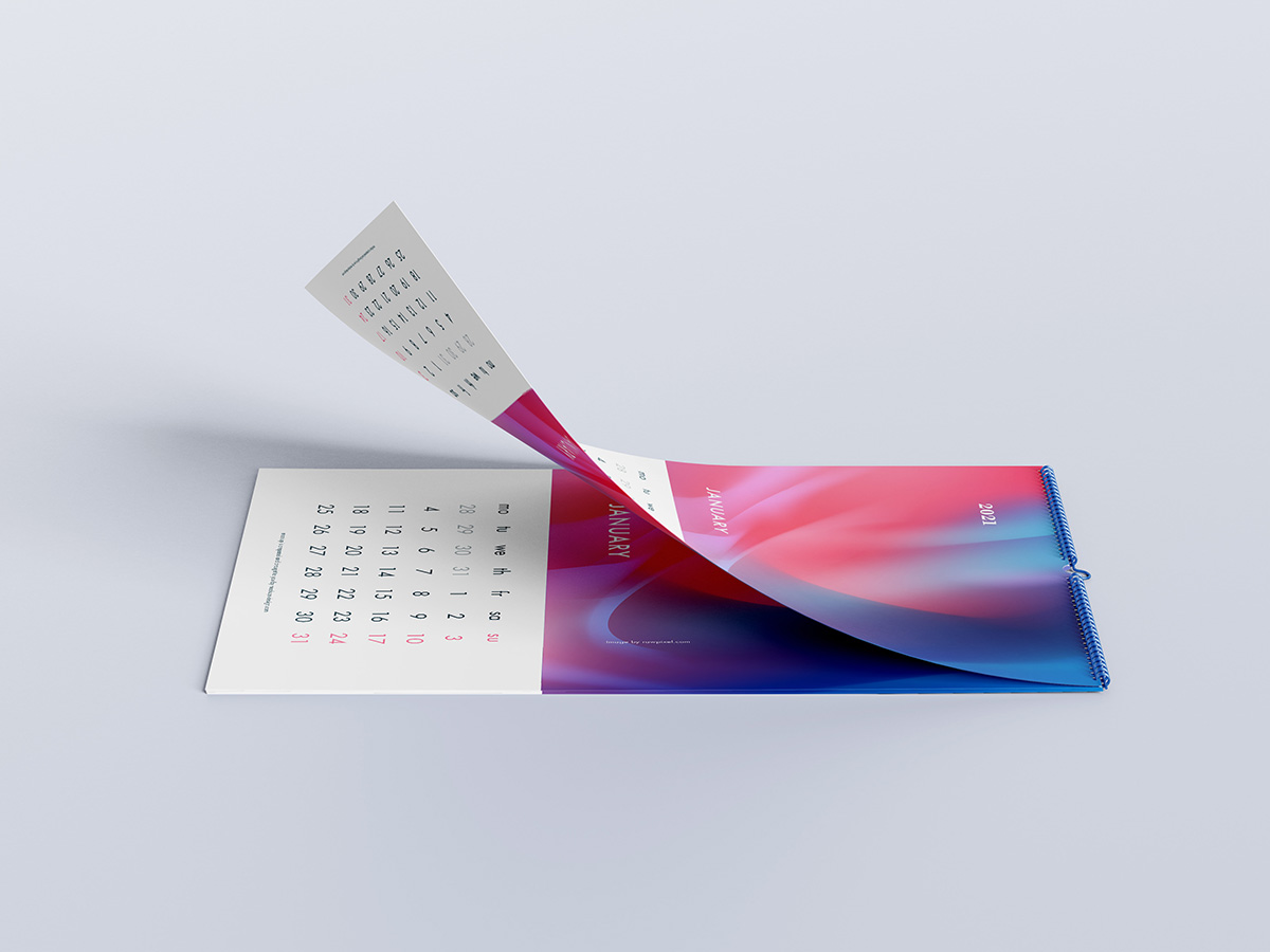 Free Wall Calendar Mockups 5 PSD sets