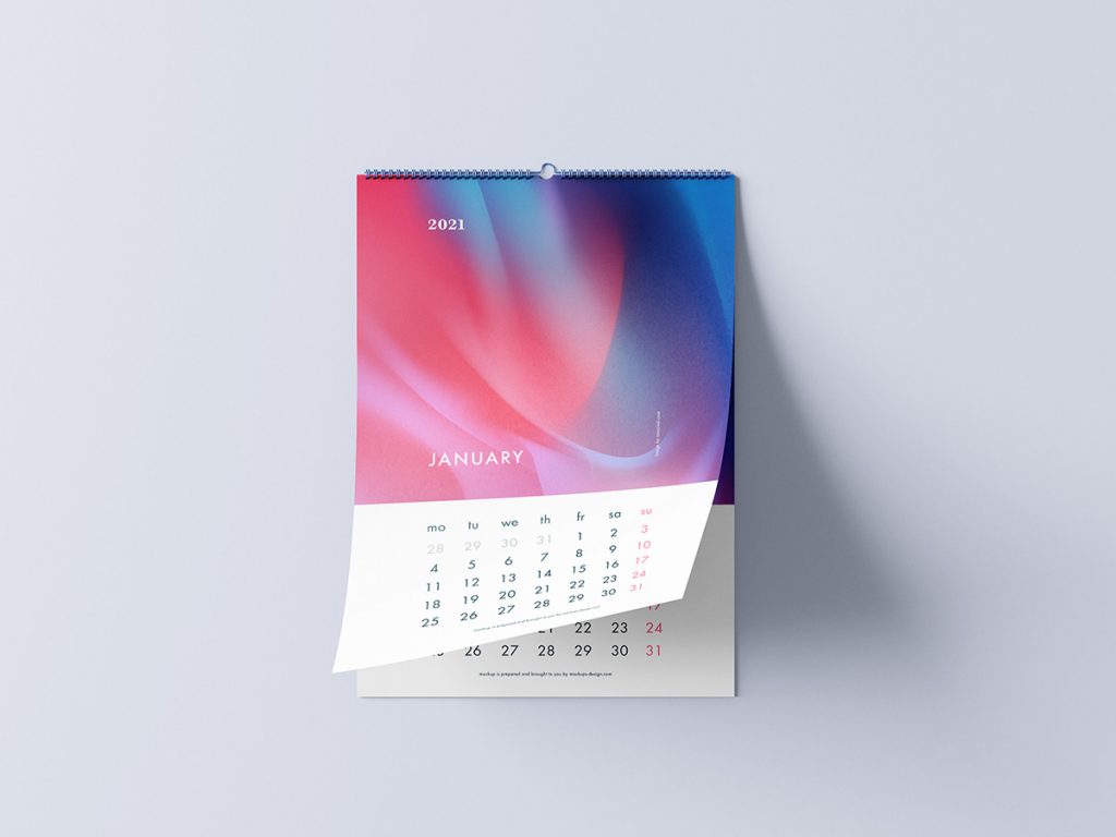 Free Wall Calendar Mockups 5 PSD sets - PsFiles