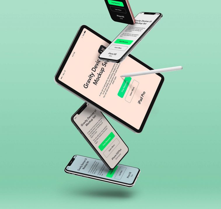 Gravity UI Responsive Devices Free Mockup