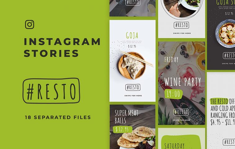Resto Instagram Stories Free PSD Template