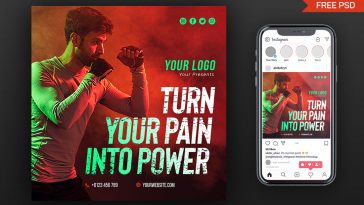 Social Media Post Template for Sports Club Free PSD File