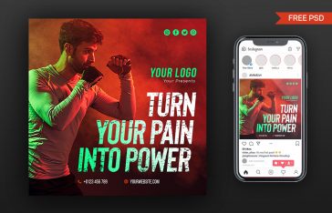 Social Media Post Template for Sports Club Free PSD File