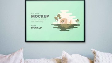 Download Free Living Room With Two Poster Frames Mockup Psfiles