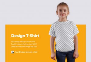Young Girl wearing T Shirt Mockup