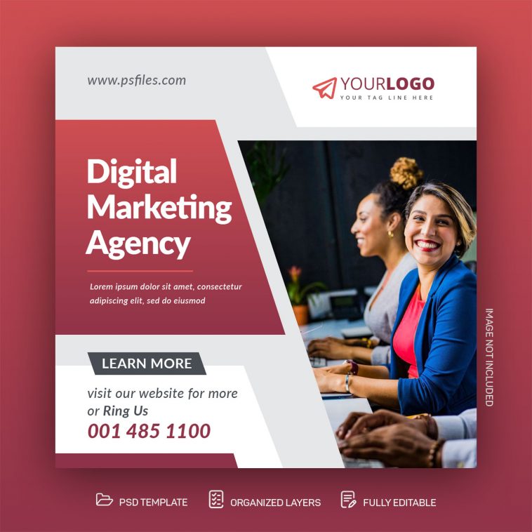 Free Digital Marketing Agency Banner Post PSD Template - Free PsFiles