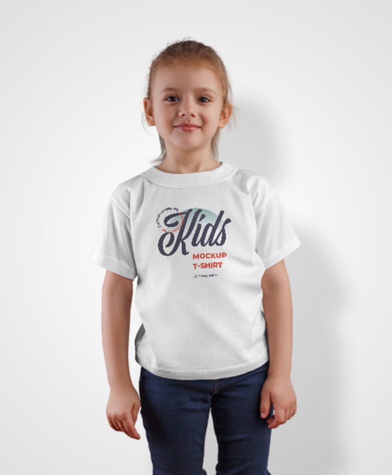 Young Girl wearing T-Shirt Mockup