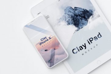 Free Clay iPhone X and iPad Mockup
