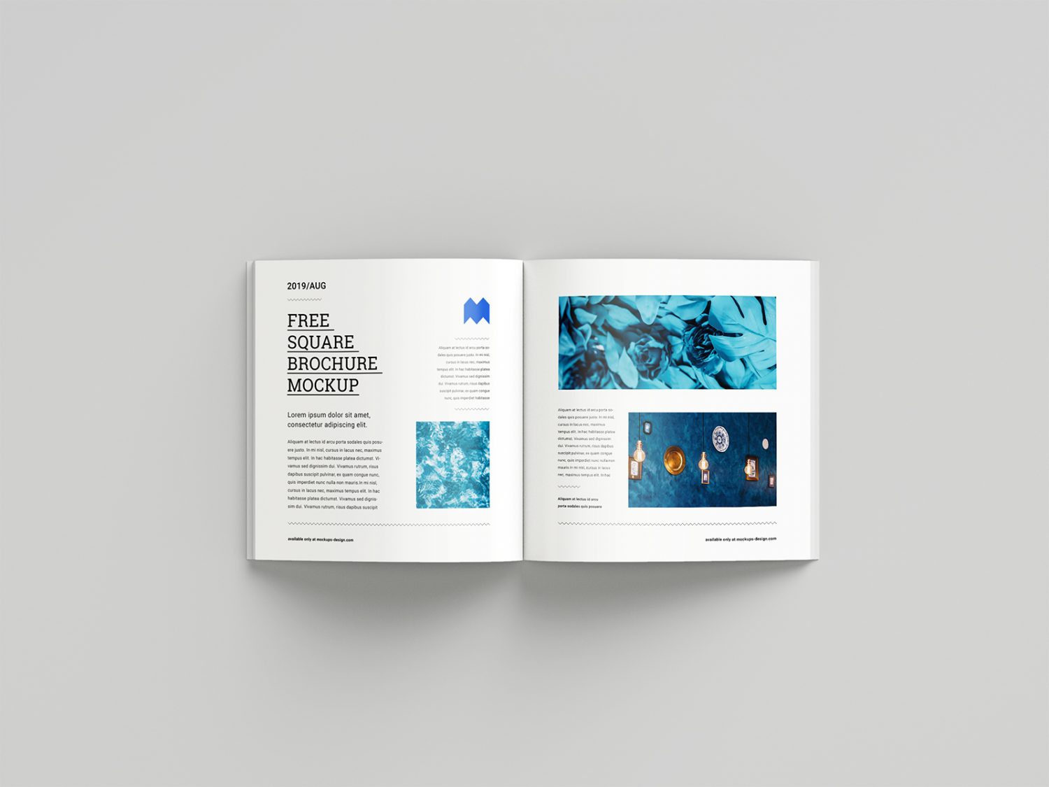 Free Binding Square Book Brochure Mockup