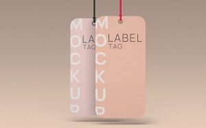 Free Clothing Labels Tag on Strings Mockup PSD