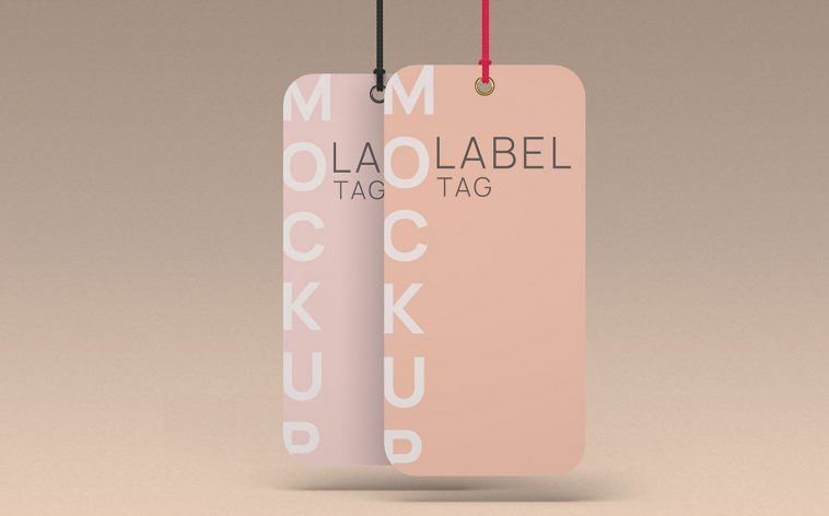 Free Clothing Labels Tag on Strings Mockup PSD