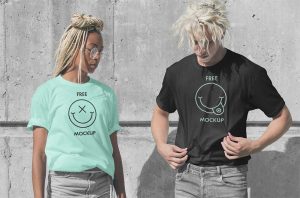 Free Fashion Model T-Shirt Mockup PSD