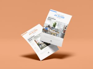 Free Floating A4 Flyer Mockup PSD