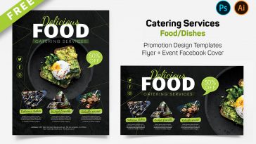 Food Free Flyer and FB Cover PSD Templates