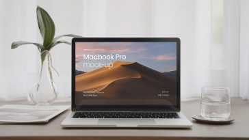 Free MacBook Pro Mockup on Desk