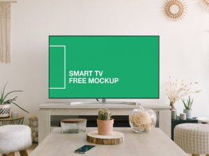 Free Flat TV Screen Mockup