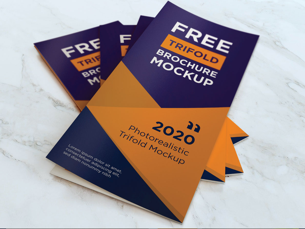 Free Trifold Brochure Mockup PSD Set