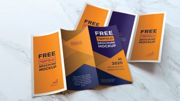Free Trifold Brochure Mockup PSD Set