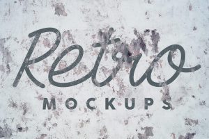 Free 3 Grunge Wall Retro PSD Text Mockups