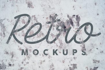 Free 3 Grunge Wall Retro PSD Text Mockups