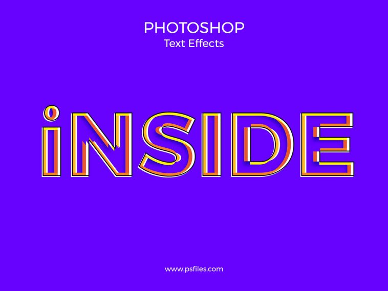 Free Inside Color Text Effect PSD