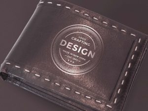 Free Men Leather Wallet Purse Mockup PSD
