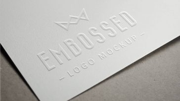 Free Embossed Paper Logo Mockup PSD