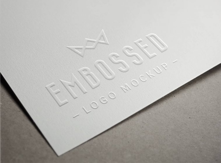 Free Embossed Paper Logo Mockup PSD