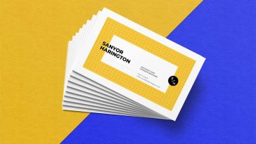 Free Realistic Stacked Business Card Mockup PSD