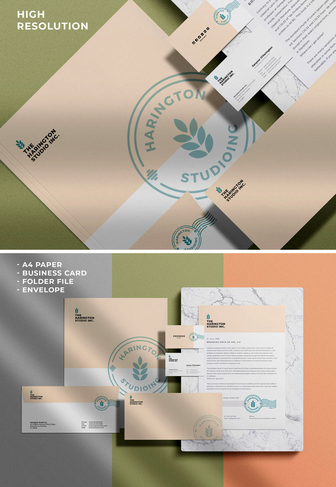 Free Corporate Stationery Branding Mockup PSD