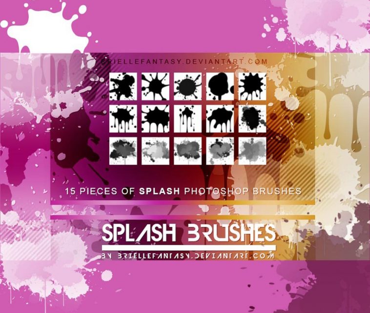 15 Splash Brushes ABR file