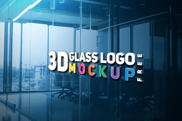 Free Office Indoor 3D LOGO Mockup PSD