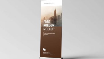 Free Tall Roll-up Mockup PSD