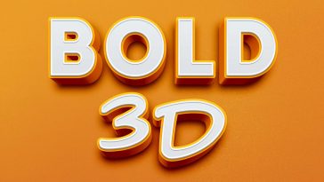 Bold 3D Text Effect PSD