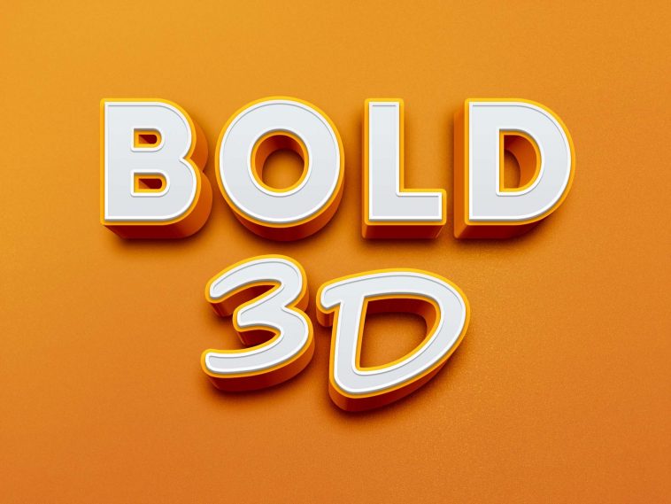 Bold 3D Text Effect PSD